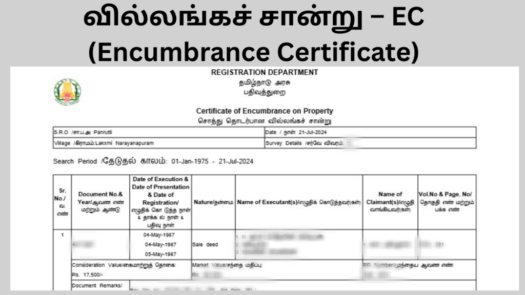 விவசாய நிலம் வாங்கும் முன் சட்டப்படி சரிபார்க்க வேண்டிய ஆவணங்கள் EC
